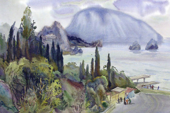 Гурзуф. Гора Айпетрий. 1979. Бумага, акварель